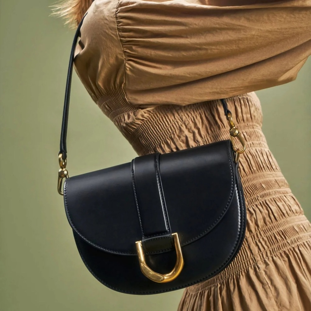 Charles & Keith Gabine Saddle Bag in Black